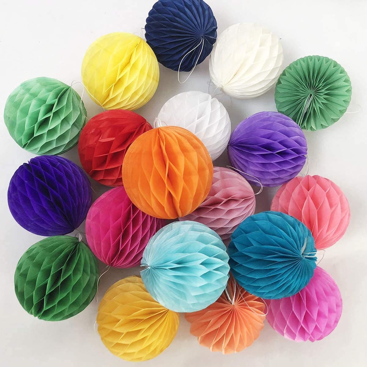 3D Paper Honeycomb Ball Lantern for Birthday Party Decoration, Wedding Round Honeycomb Hanging Ornament, Paper Flower Ball