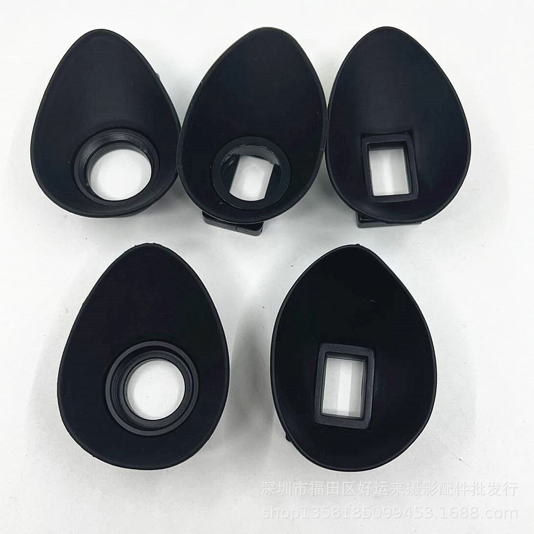 Square SLR camera eyecups (18mm/22mm), round SLR camera viewfinder eyepieces (19mm/22mm).