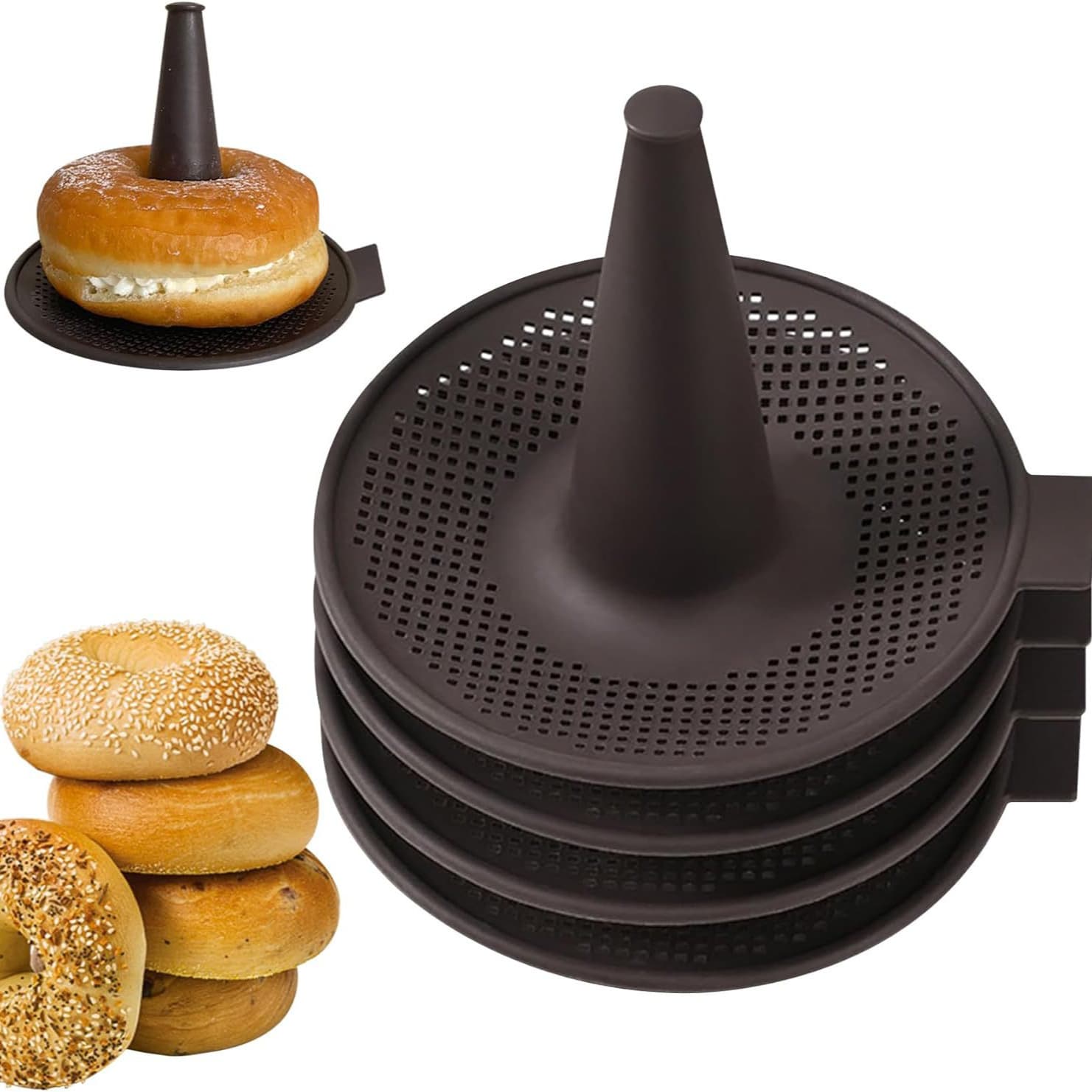 Lekue Bagel Mold Baking Silicone Homemade Bread Donut Non-Stick Baking Tool for Home
