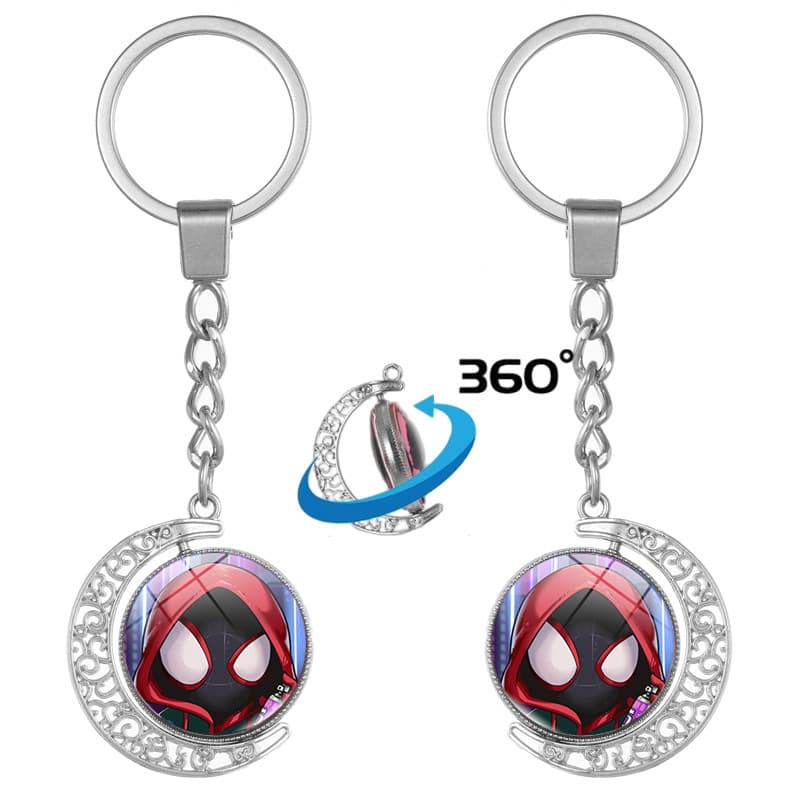 Marvel Parallel Universe Creative Spider-Man Car Keychain Cartoon Student School Bag Pendant Couple Small Gift Wholesale