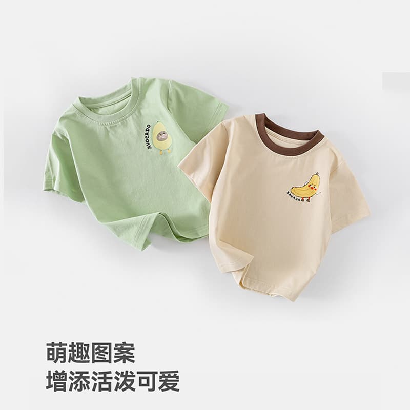 Summer new baby versatile short-sleeved male and female baby T-shirt summer children's Korean cartoon half-sleeved top 0-2