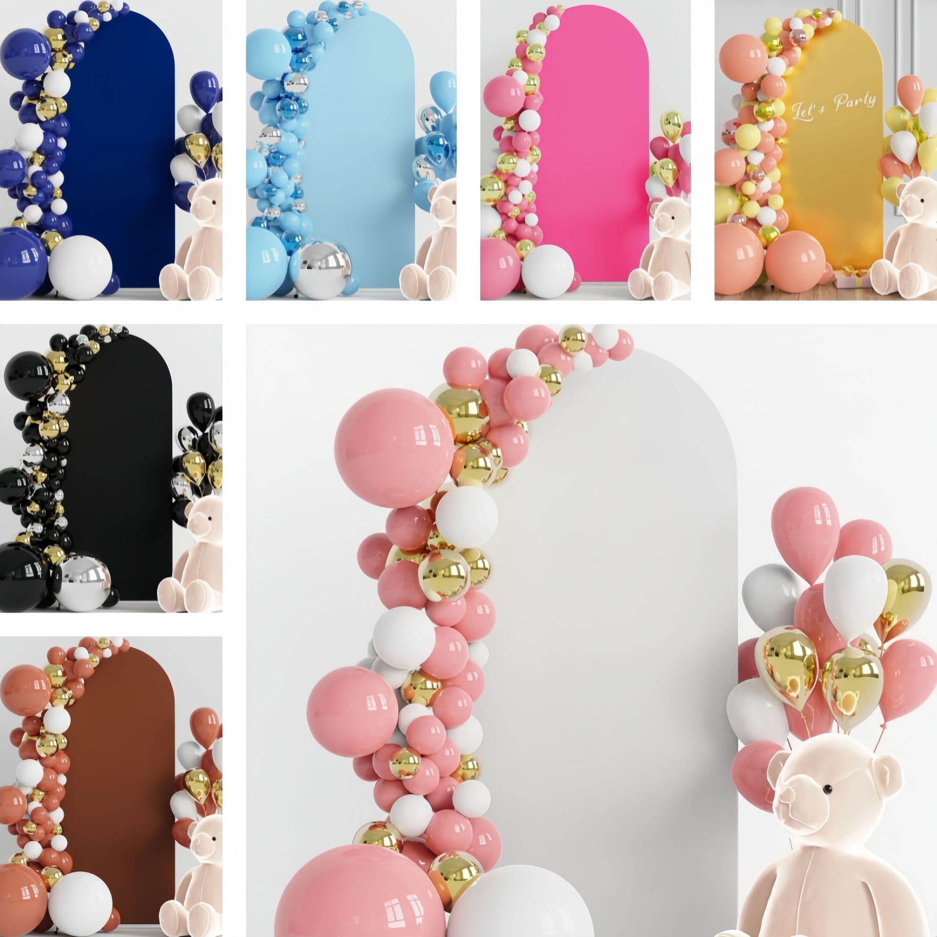 Cross-border Amazon Stretch Arch Cover U-Shape Half Circle Arch Cloth Cover for Wedding Birthday Party Background