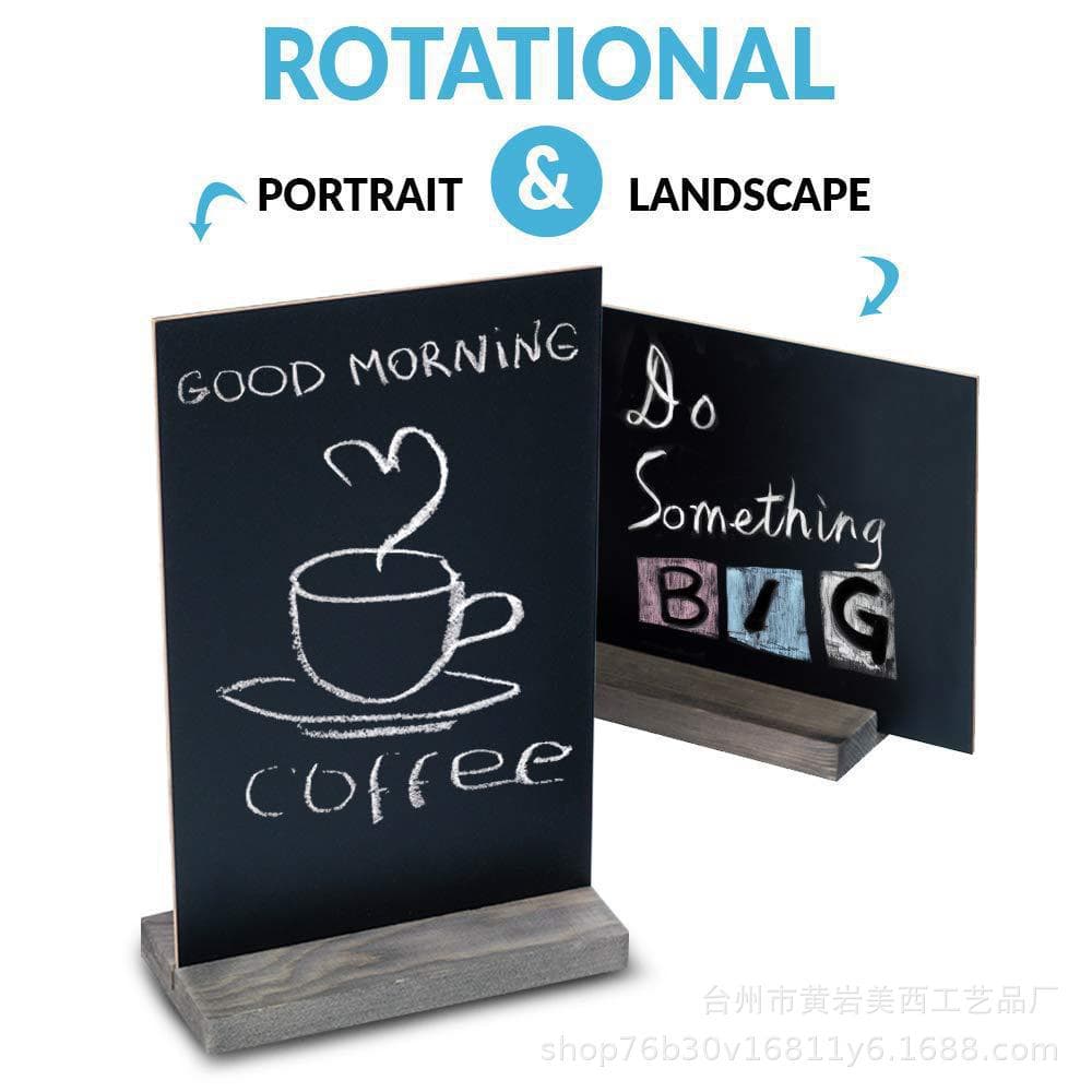 Mini Wooden Small Blackboard Ornament Fashion Standing Double-sided Memo Small Blackboard Simple Cute Desktop Display Sign