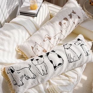 Cartoon Cushion Pillow Cover Waist Pillow Sleeping Leg Hug Cute Cat Dog Long Strip Throw Pillow Sofa Bedroom Bedside Backrest Pillow