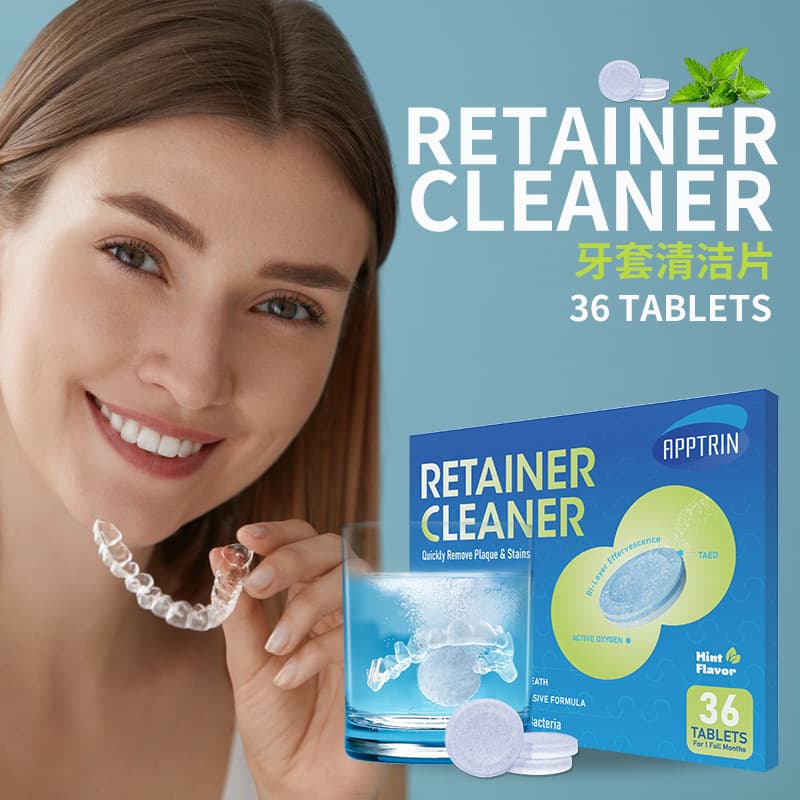 Dental Retainer Cleaning Tablets Fizzy Denture Stain Removal Oral Care Tablets Teeth Whitening Strips Dental Care Products