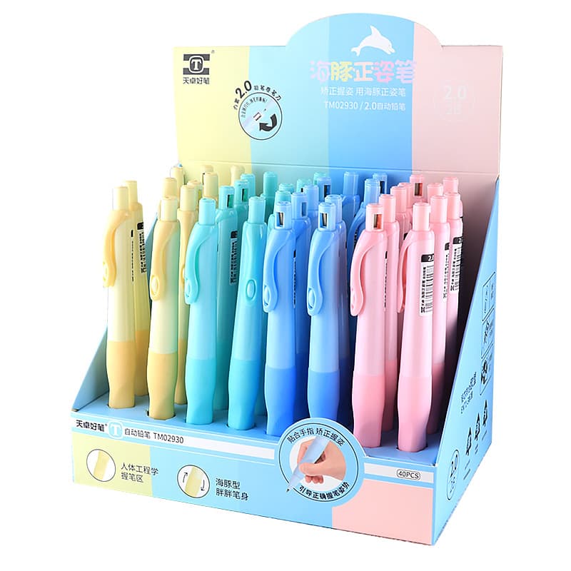 Tianzhuo Dolphin Grip Mechanical Pencil in 0.5/0.9/2.0mm, Student Click Pen