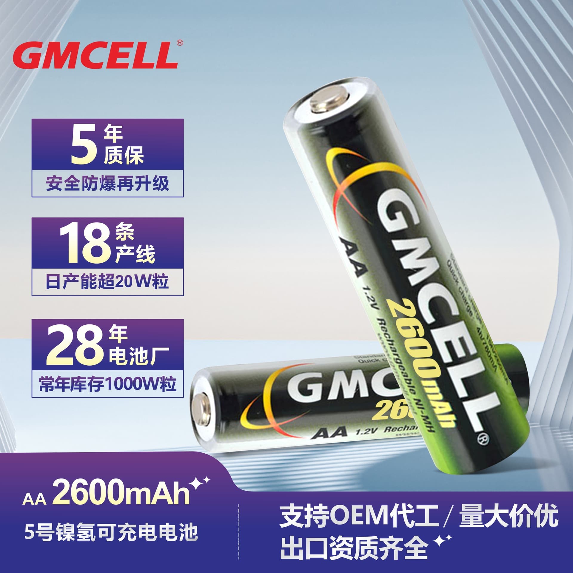 AA AAA Rechargeable Batteries High Capacity Wireless Mouse Digital Camera Mercury-Free Eco-Friendly 1.2V NiMH Battery