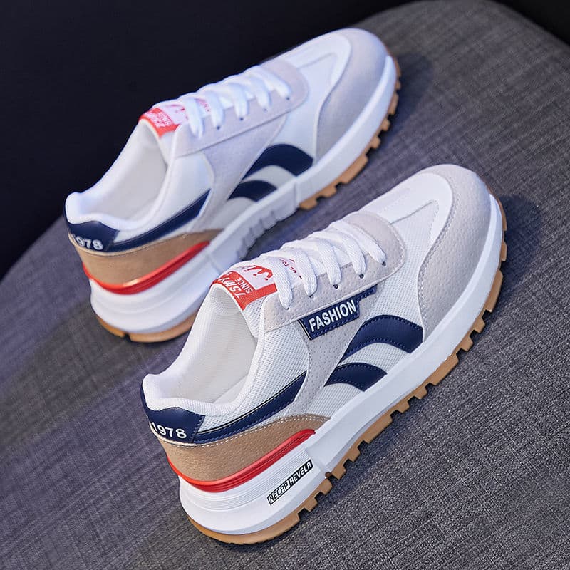 Forrest Gump Shoes for Women, Spring Style, Versatile Soft-Soled White Shoes for Junior High School Students, Breathable Mesh, Couple Style Casual Sports Shoes