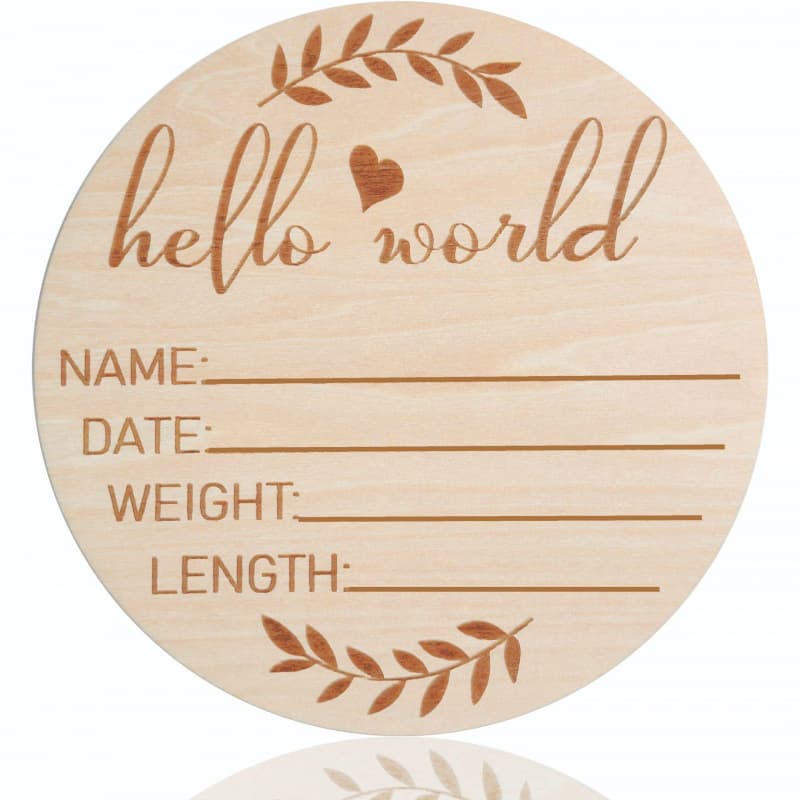 Wooden Carved Baby Milestone, Wooden Little Feet Monthly Milestone, Record Baby Growth Photography