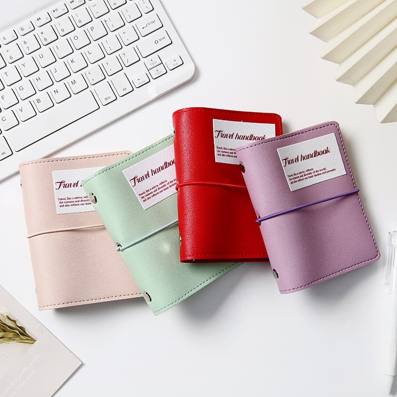 Xiaohongshu Same Style Solid Color Soft Leather M5 Notebook, High Aesthetic Detachable Loose-Leaf Notebook, Student Diary Notebook