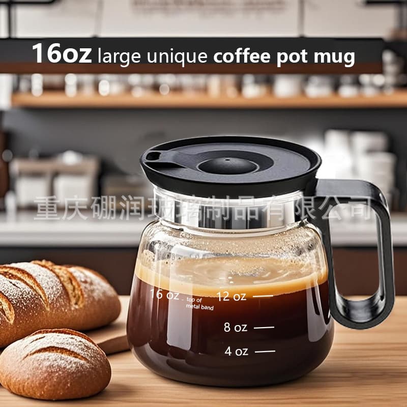 Custom 16 Oz Glass Coffee Cup, Glass Coffee Cups, American Style Coffee Mug