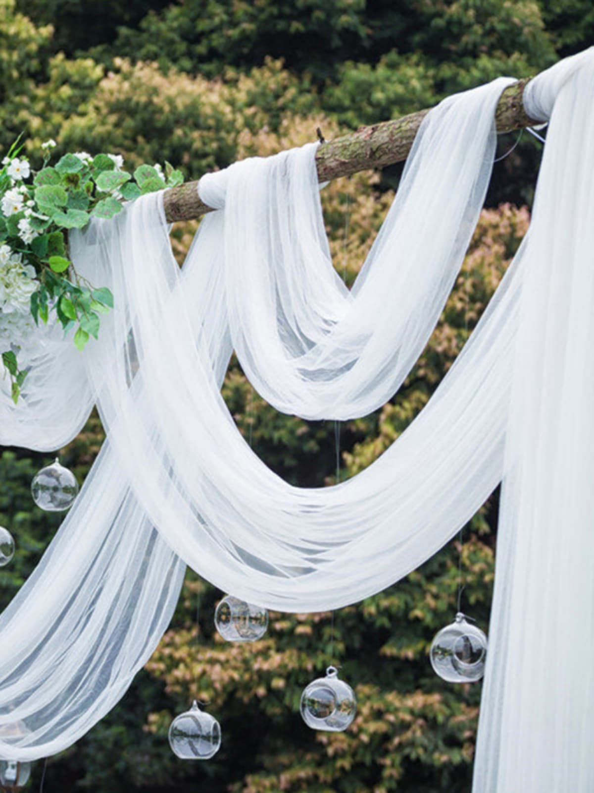 White Mesh Gauze Wedding Arch, Marriage Proposal, Chinese Style Background, Ceiling White Gauze, Photo Outdoor Decoration