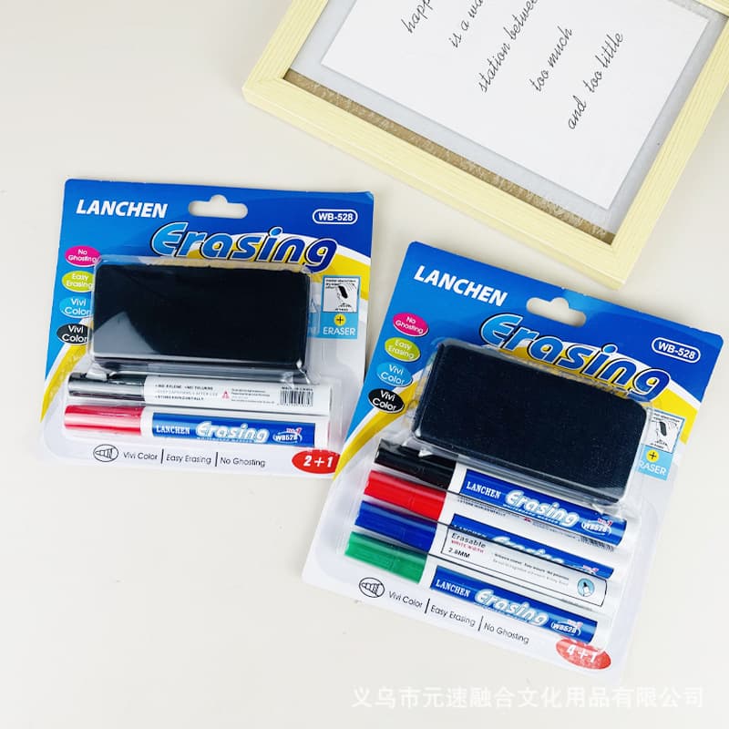 Whiteboard Marker, Erasable, Water-Based, Non-Fading, Blackboard Drawing Pen, Large Capacity, Easy to Erase, with Blackboard Eraser