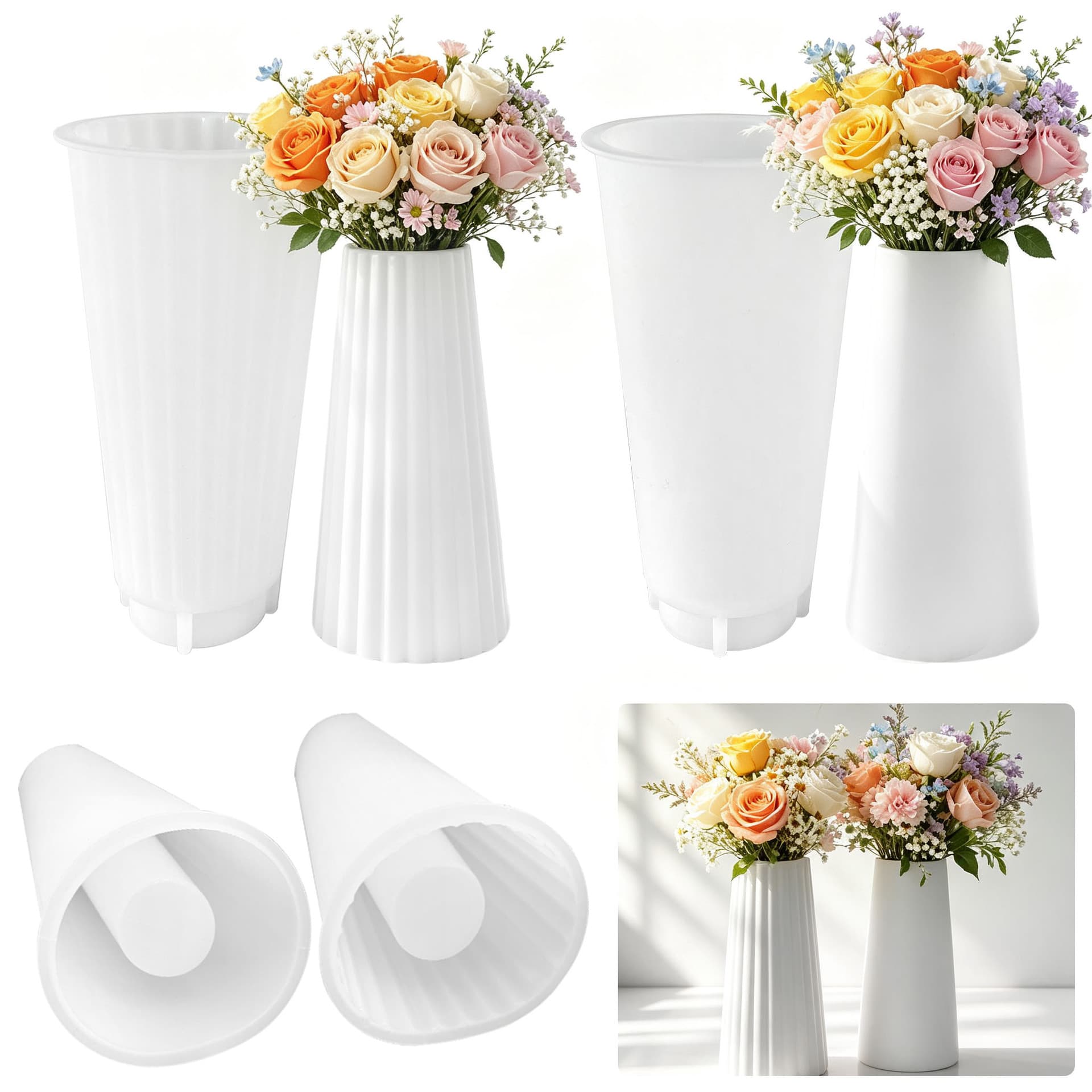 Jiahuimei gypsum vase silicone mold diy crystal drip glue flower arranging device gypsum pen holder ornaments abrasive tool