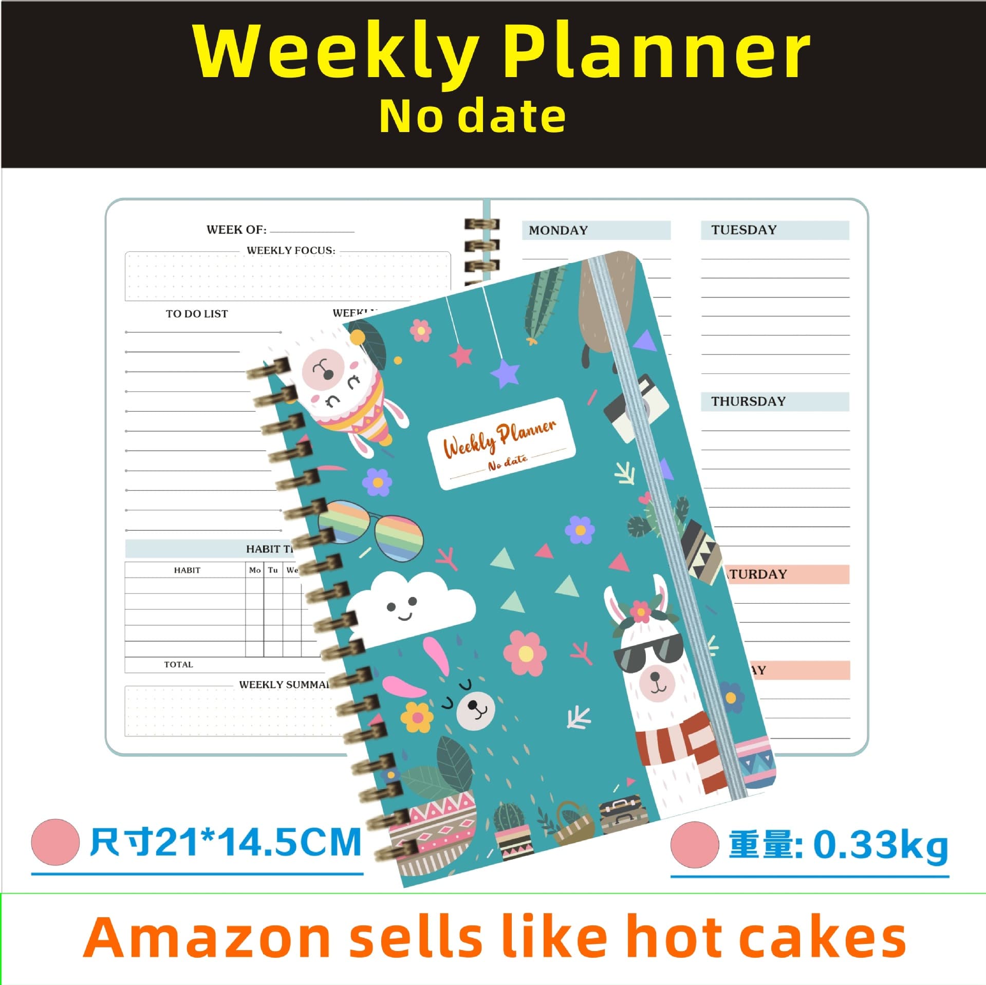 Jinheng Culture New Desktop Spiral Notebook Planner Undated In-Stock Spiral Notebook