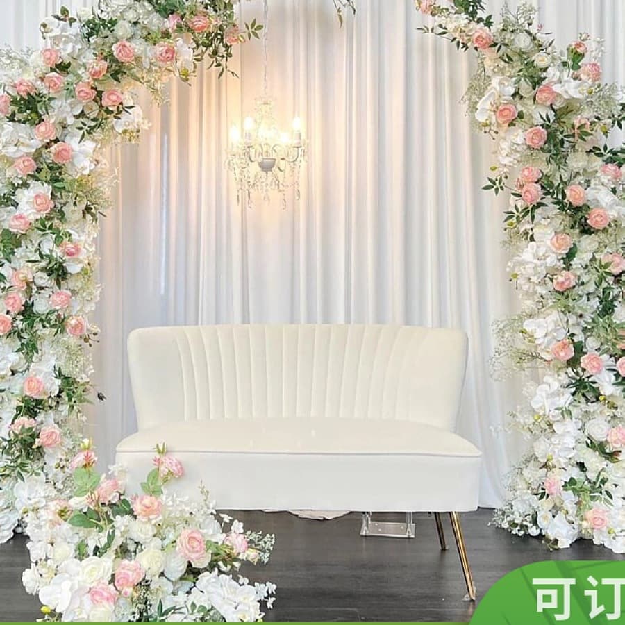 New Wedding Arch & Aisle Flower Decor, Outdoor Ceremony Photography Background, Artificial Flower Strips