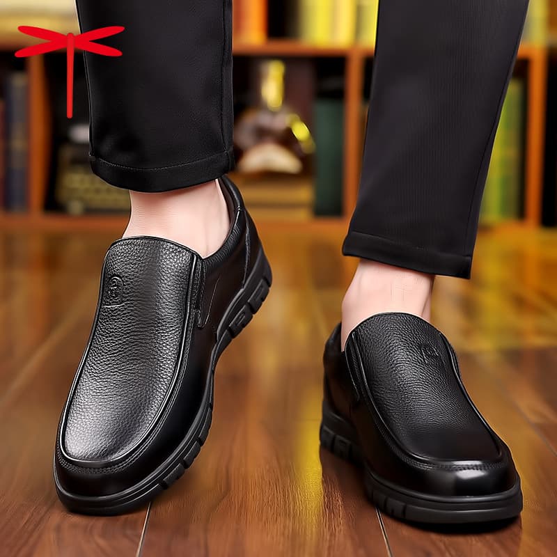 Drop Shipping Men's Leather Shoes Middle-aged and Elderly Genuine Leather Size 47 Cowhide Men's Shoes Extra Large Size 48 Cross-border Factory Foreign Trade Home