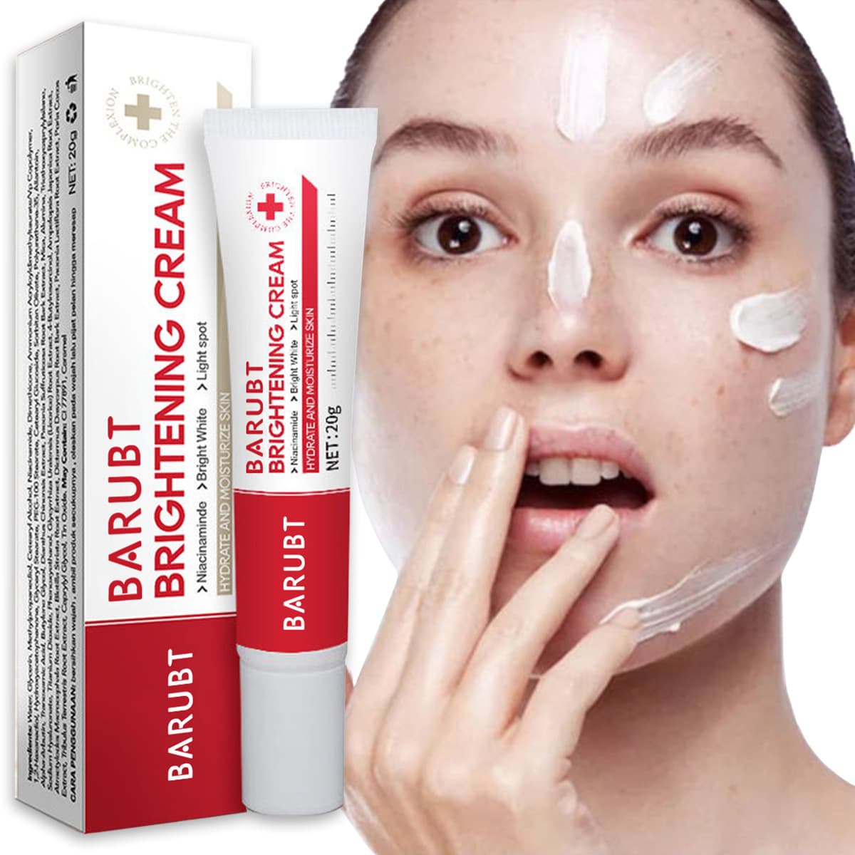 BARUBT cross-border whitening cream, brightening cream, facial cream, improves sun spots, freckles, smoothes skin, lightens spots, and fades spots.