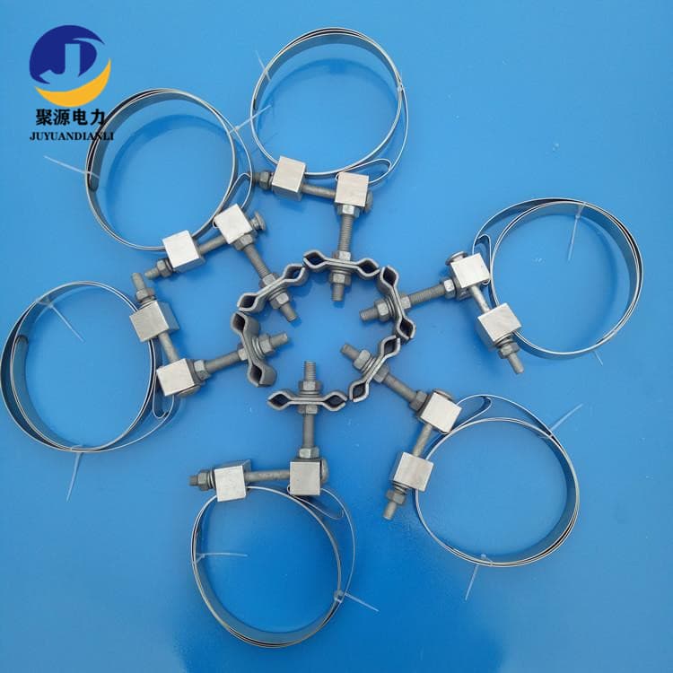 OPGW Pole Mounted Downlead Clamp 1.2m Steel Strip Downlead Clamping Tool Fastening Fixture Pole Lead Clamp Custom