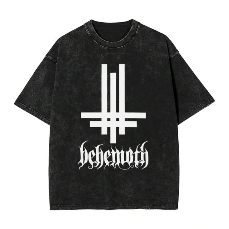 Cross-border European size pure cotton T-shirt Behemoth Band T Shirt Summer Aesthetic T-Shi