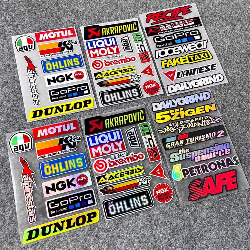 Custom Sponsor Logo Sticker for Motorcycle, Electric Motorcycle, Electric Scooter, Car, Racing Modification Decoration, Car Decal, Helmet Sticker