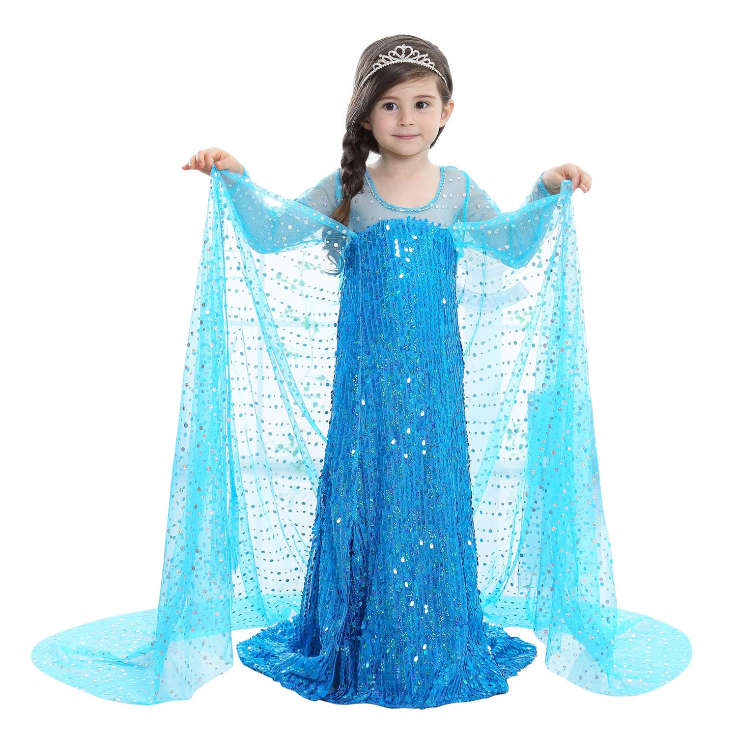 WISH Halloween Children's Summer Dress Girls Frozen Elsa Princess Dress Kids Skirt