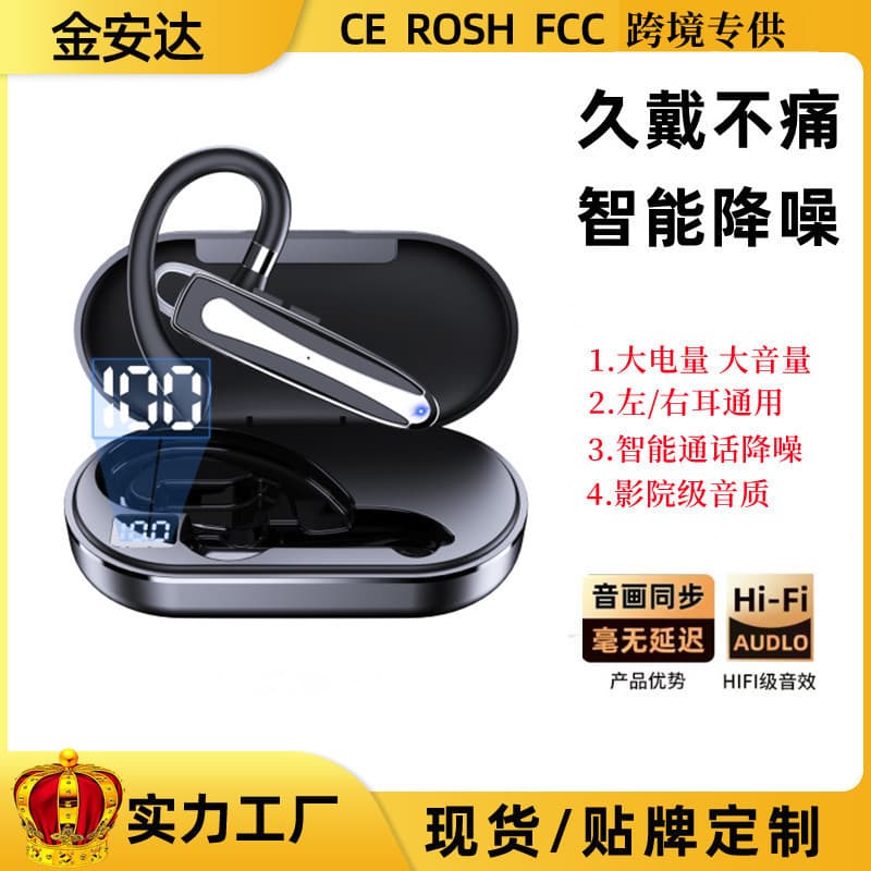 Private Model New YYK530 Clip-On Sports Running Business Wireless Bluetooth Earpiece with Smart Noise Cancellation for Car Calls