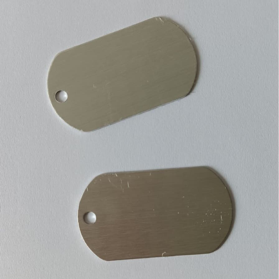 Aluminum Military Dog Tag Metal ID Badge Pet Tag Dog Tag Silencer Chain