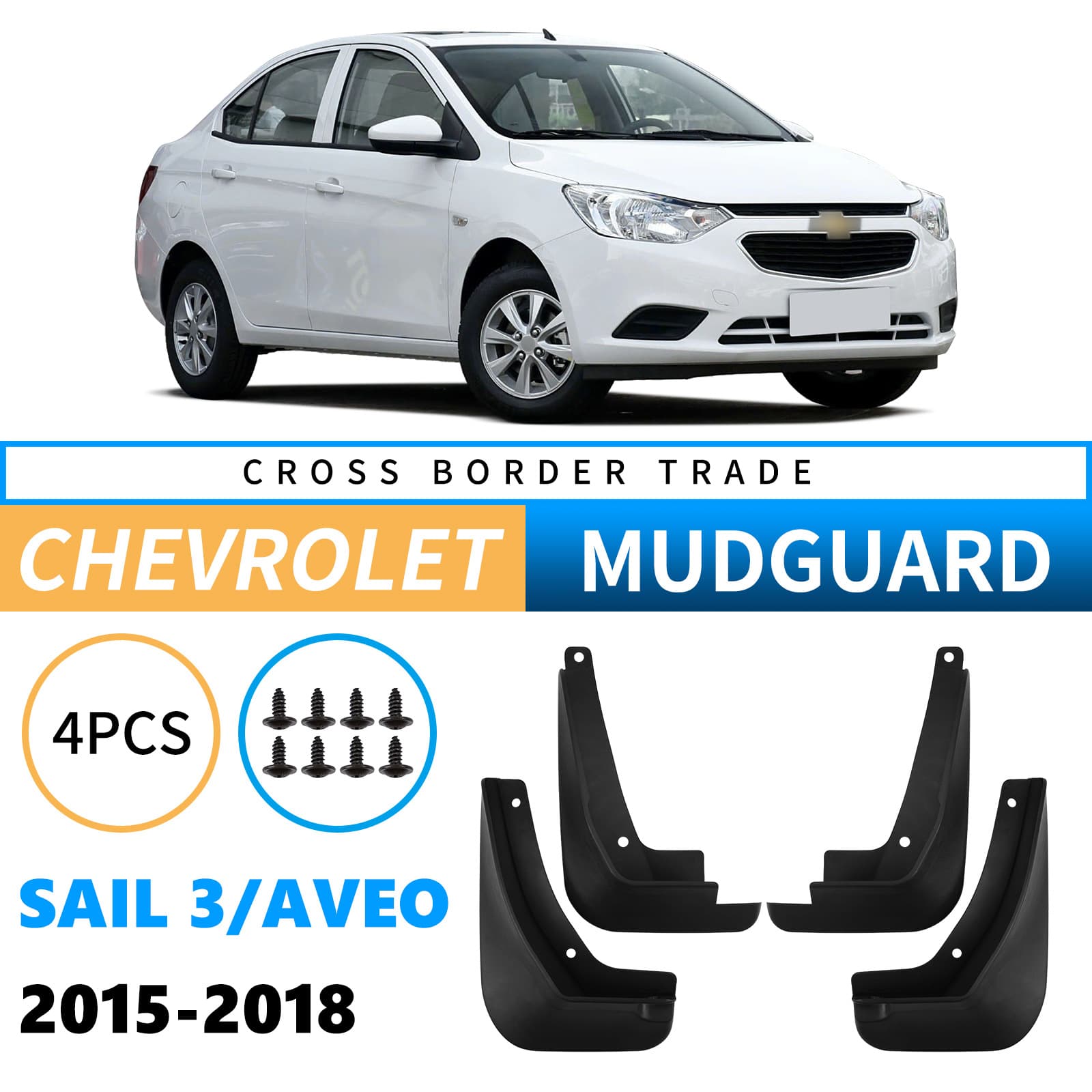 Fits Chevrolet Sail 3 Aveo 2015-2018 Foreign Trade Cross-border Car Tire Mud Flaps