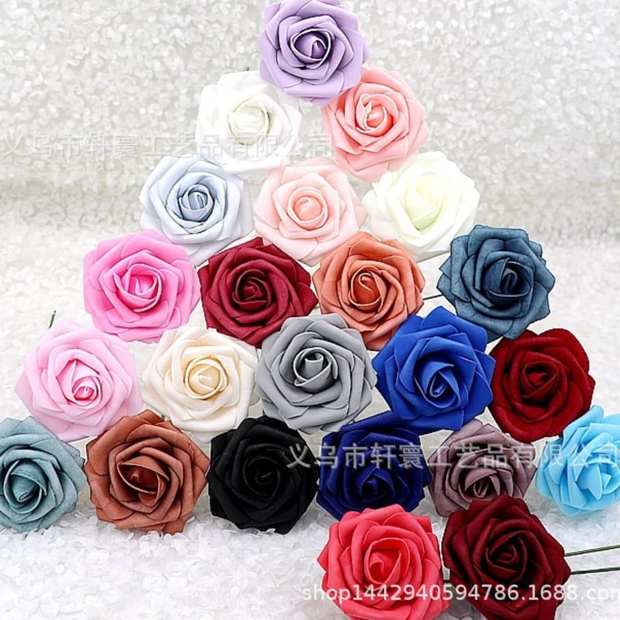 Cross-border Artificial Rose PE Foam Flower Home Decoration Valentine's Day Fake Bouquet 8cm Wholesale