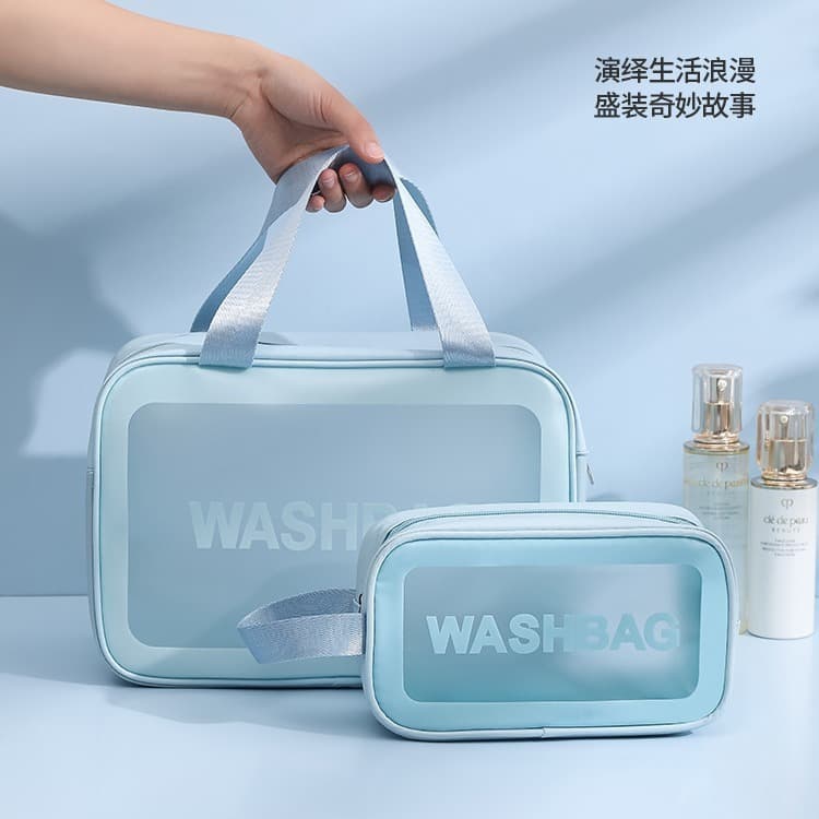 Large Capacity Waterproof Double-Layer Toiletry Bag with Wet-Dry Separation, Multi-Functional Portable Travel Makeup Organizer