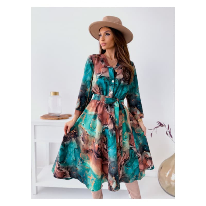 AliExpress Autumn and Winter 2025 New Style Colorful Strap Waist Dress