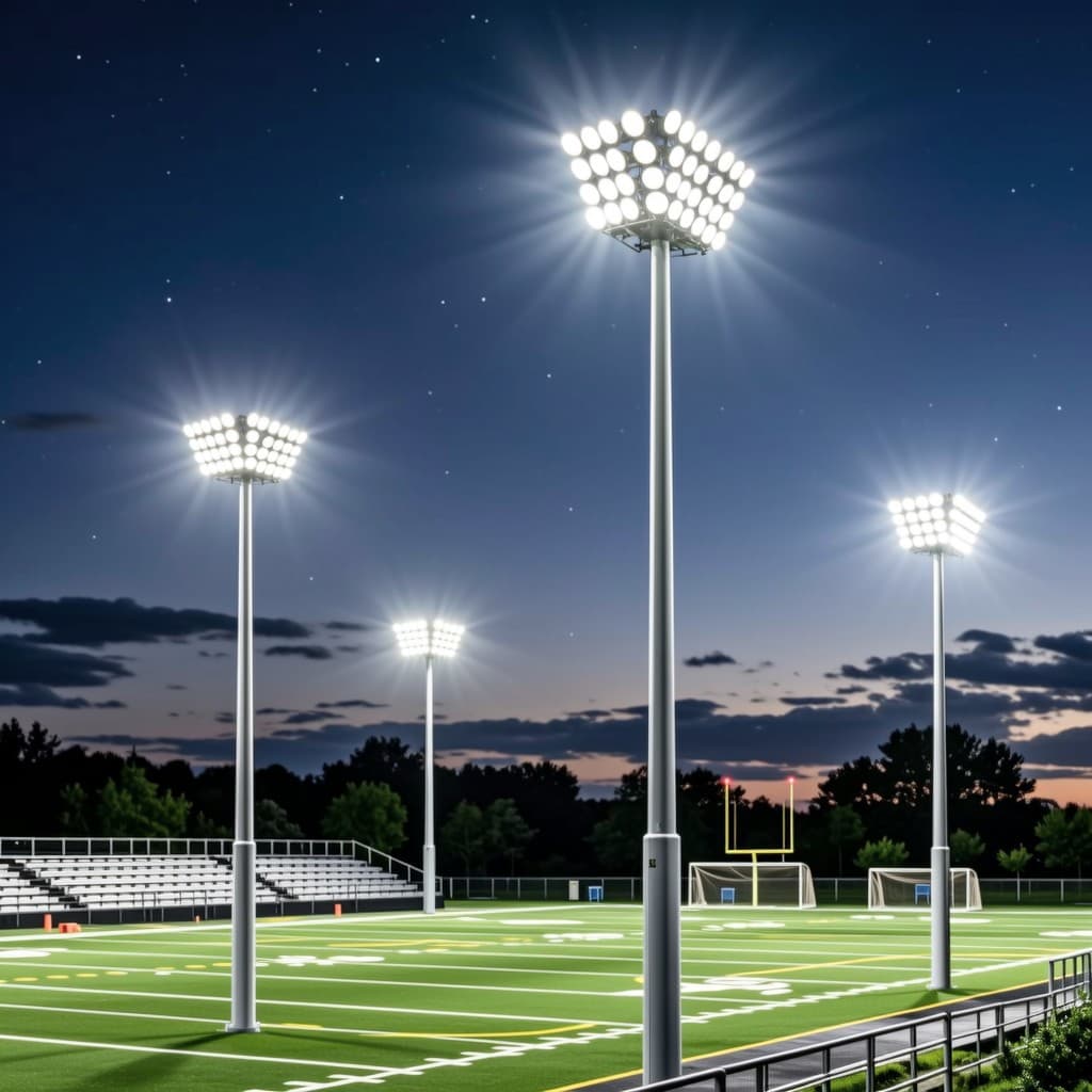 Outdoor Retractable High Mast Light 18-40m for Football and Basketball Courts, Municipal Power Lighting Engineering Source Factory