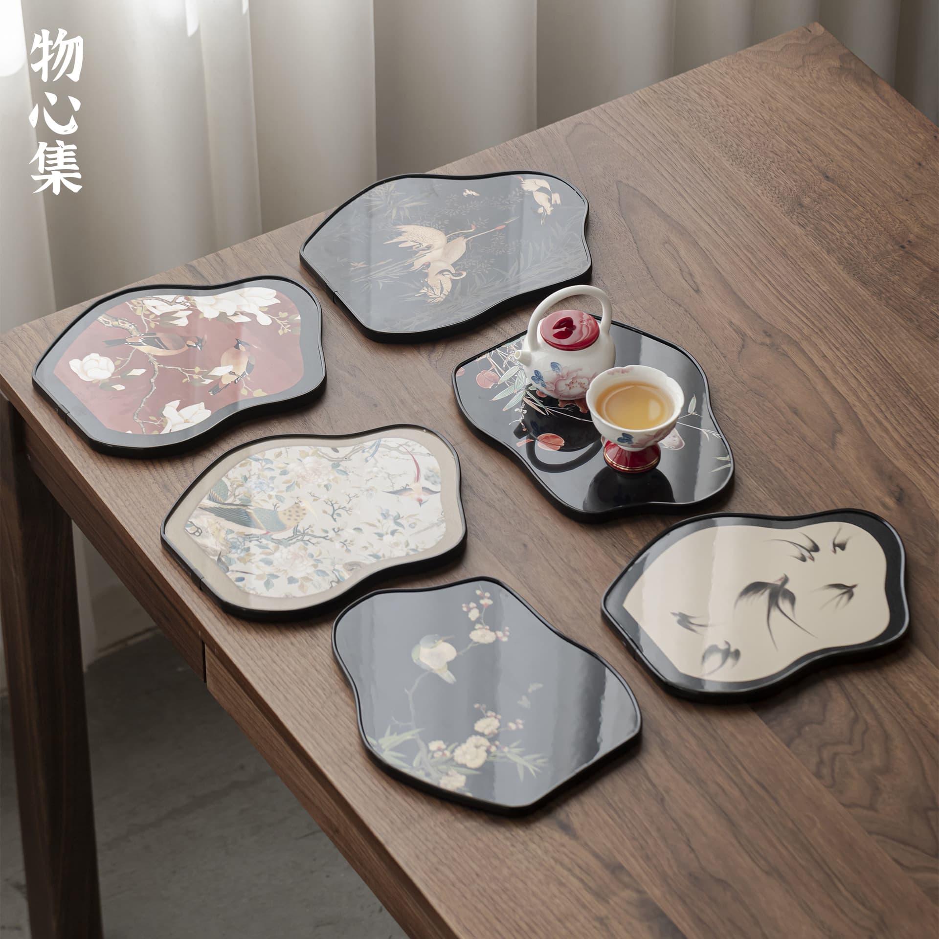 Wuxin Concentrated Antique-style Pot Saver Gongfu Tea Set Irregular Dry Brewing Tray Retro Minimalist Small Tea Table Storage Plate