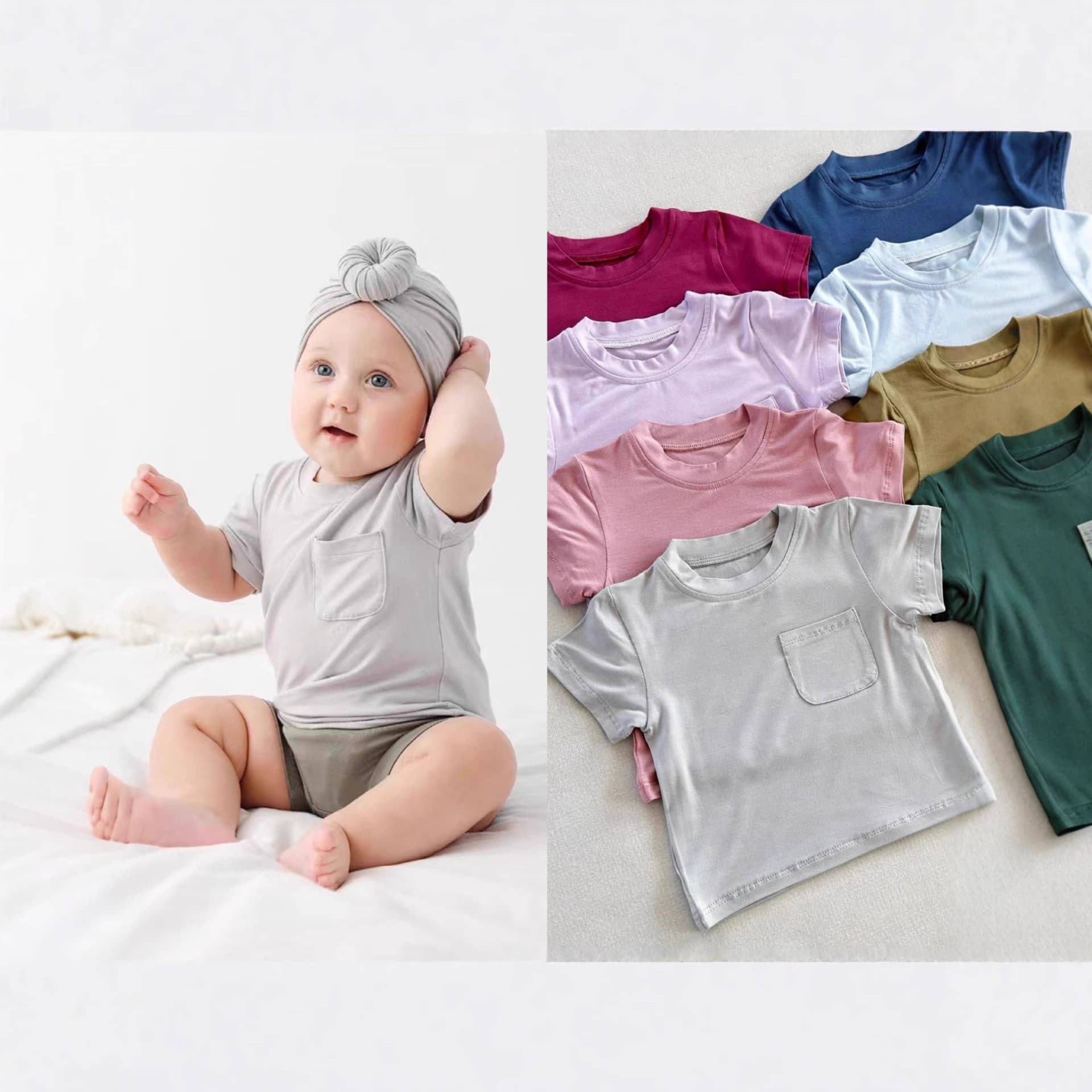 Bamboo Fiber Baby Short Sleeve T-Shirt Thin Summer Half Sleeve Infant Summer Wear Outer Top Baby Clothes