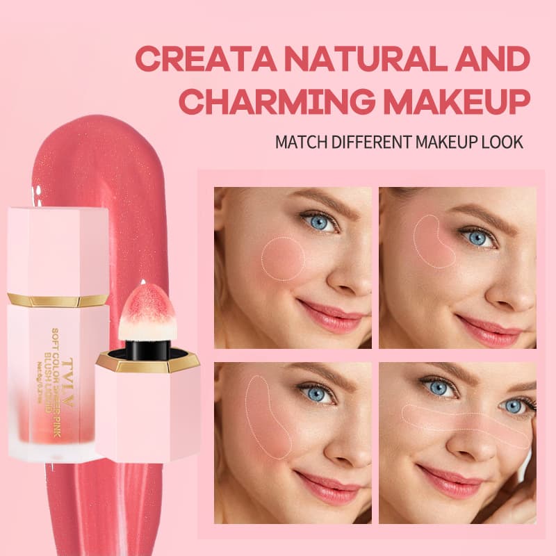 TVLV liquid blush is long-lasting, waterproof, natural and uplifting, a multi-purpose moisturizing lip glaze in English cross-border ready stock