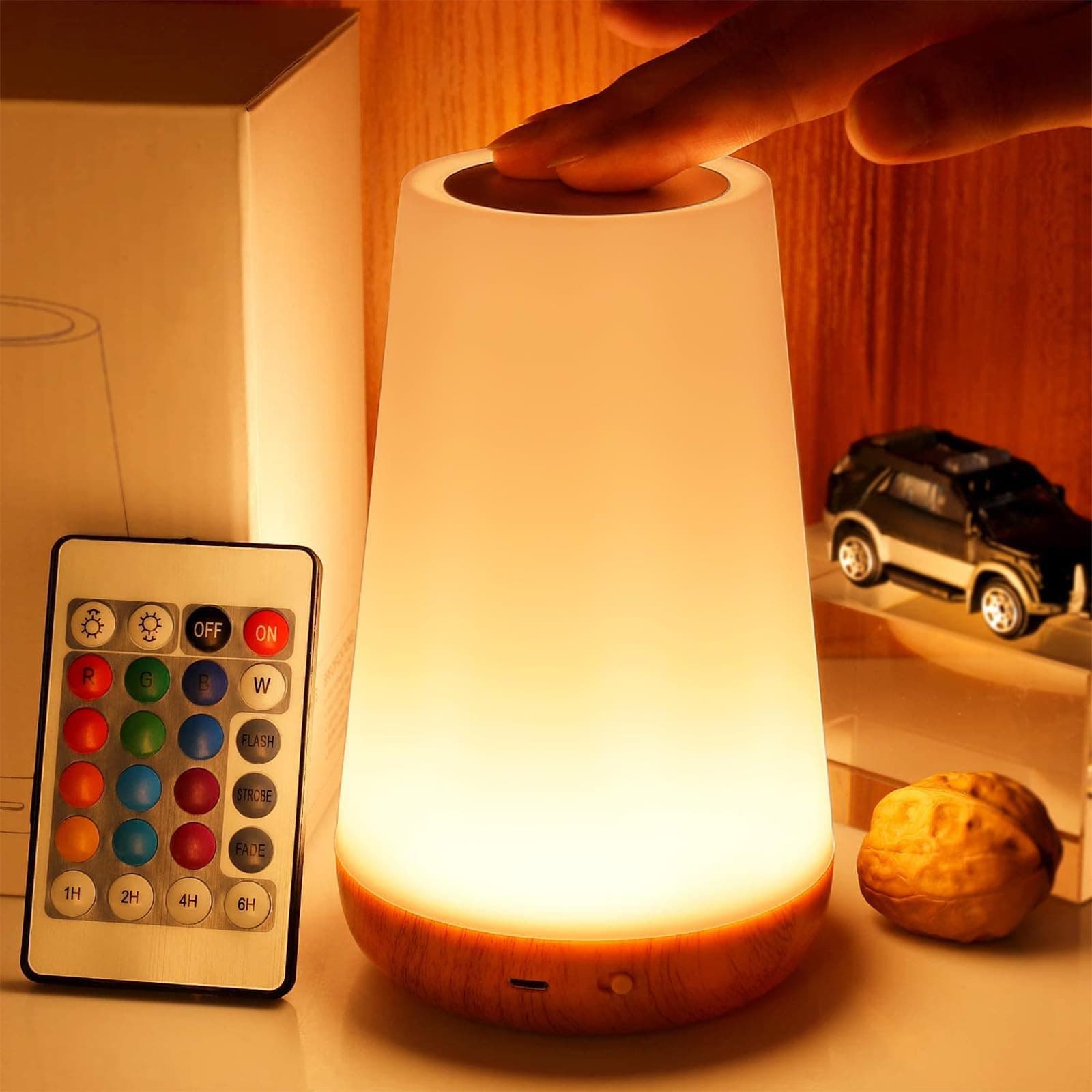 Night light bedroom dimmable touch light portable table side light 13 colors baby room bathroom light coffee shop atmosphere light
