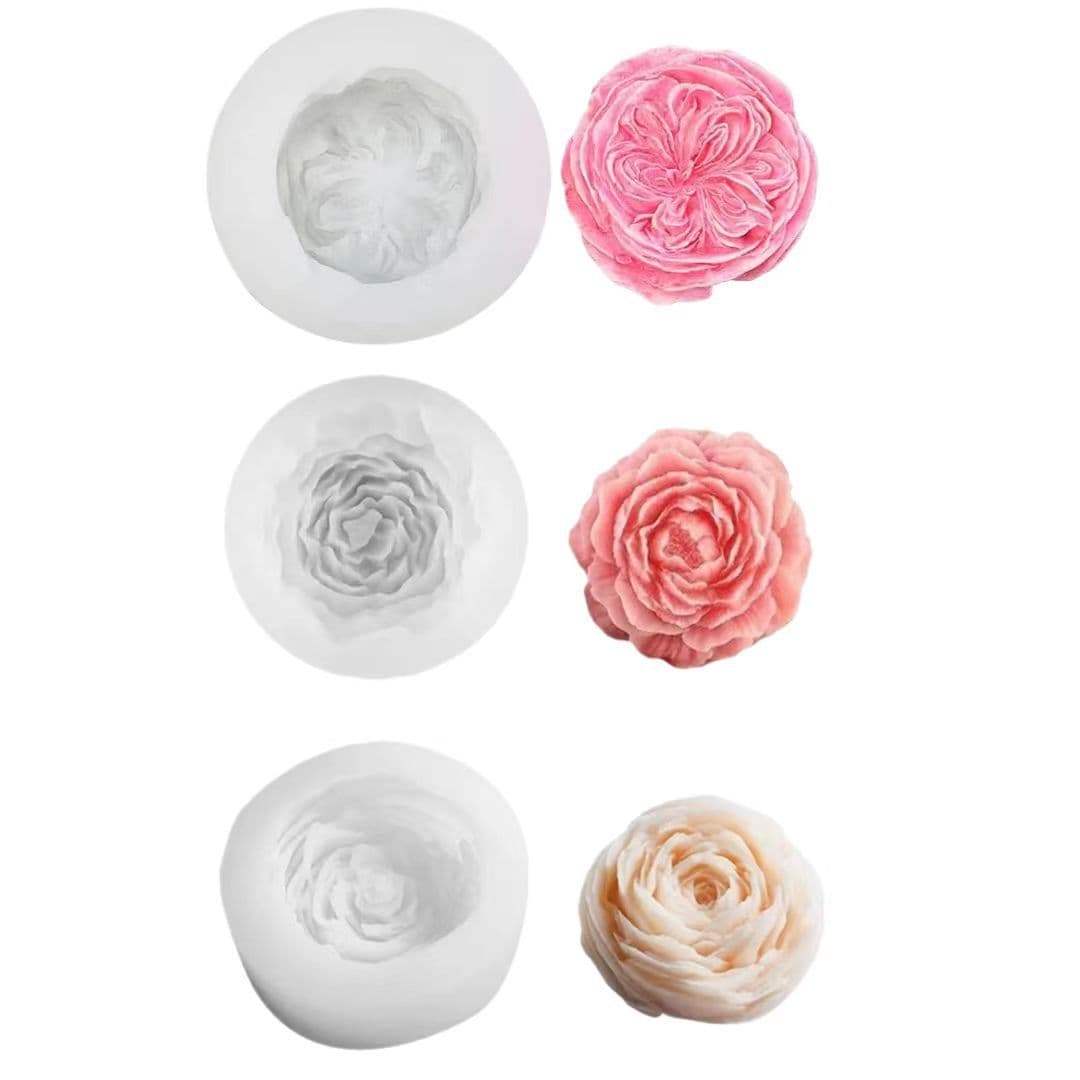 Cross-border Peony Rose Peony Flower Scented Candle Silicone Mold DIY Handmade Soap Cake Baking Decoration Mold