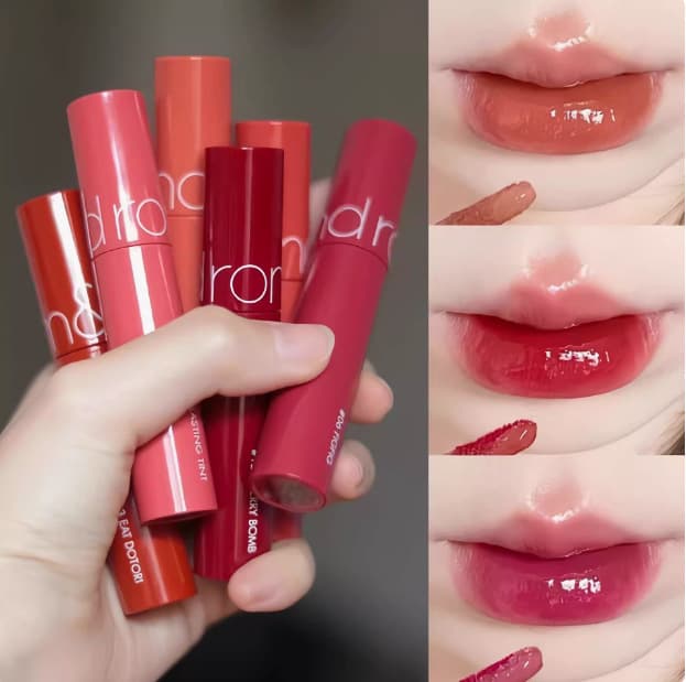Romand Watery Juice Lip Glaze Mirror Nude Color Lipstick Water-Glossy Non-Fading Dip Cup Lip Mud Cream Honey Genuine Women