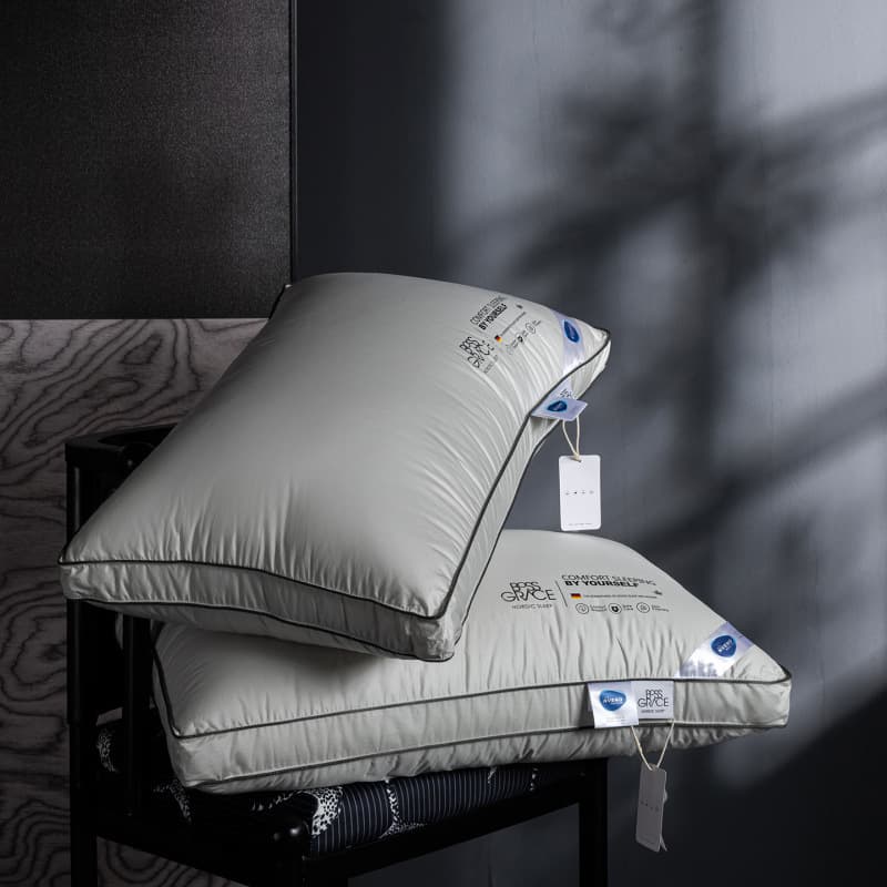 2025 New Style Seven-Star Hotel Down Composite Pillow, High-Elasticity Pillow, Five-Star Hotel Plain Color Pillow Core