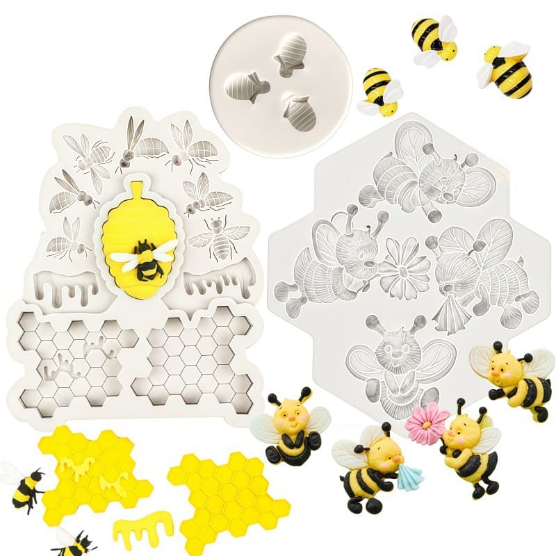 Bee Honeycomb Insect Silicone Mold Chocolate Mold Cake Decoration Baking Mold Fondant Candle Decoration