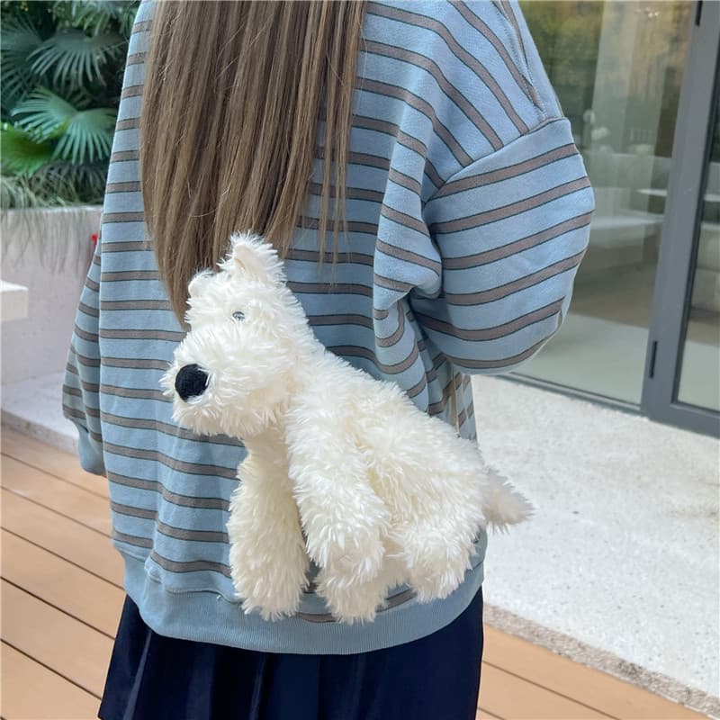 Crossbody Bag for Women Summer Cute Dog Plush Shoulder Bag Female Backpack College Girl Plush Toy Bag