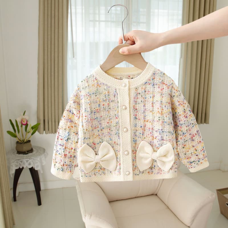 Girls' Spring/Autumn Sweater New Style Fashionable Coat Baby Korean Knit Top Toddler Chic Outfit