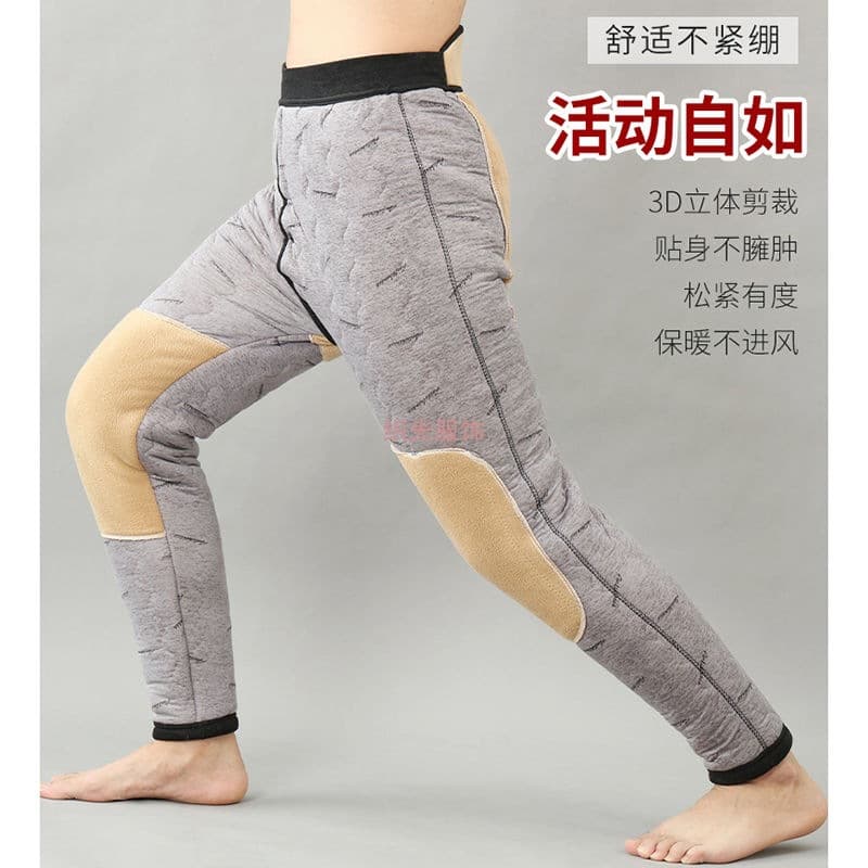 2025 Middle-aged and Elderly Men's Cotton Pants for Ages 50-60 and 70-80, Loose Northeast Men's Camel Wool High-waist Extra Thick