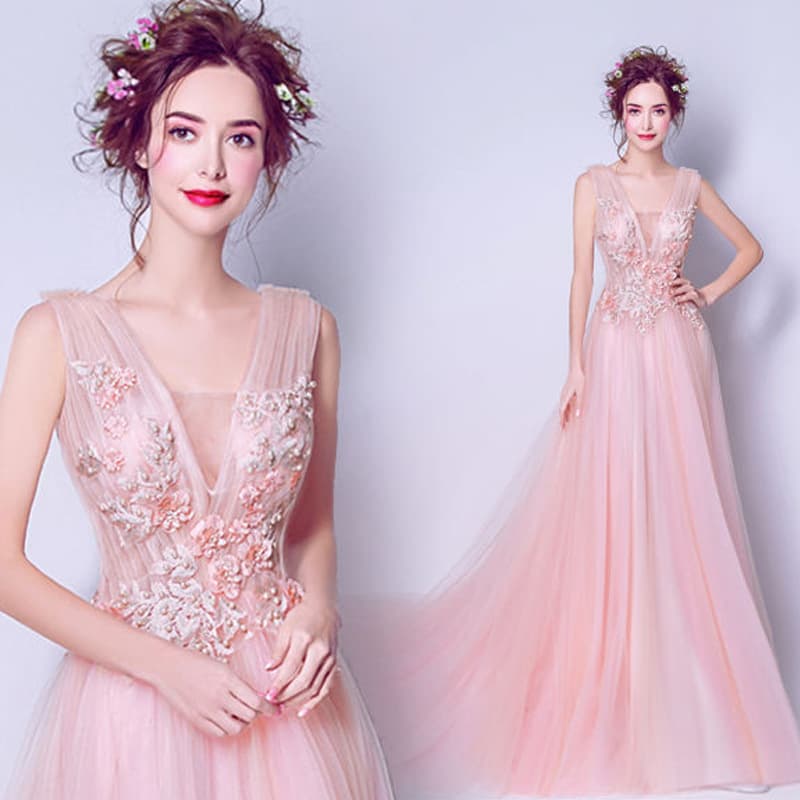 Bridal colored gauze celebrity pink wedding toast dress banquet annual meeting engagement dress 2026 new live broadcast supply