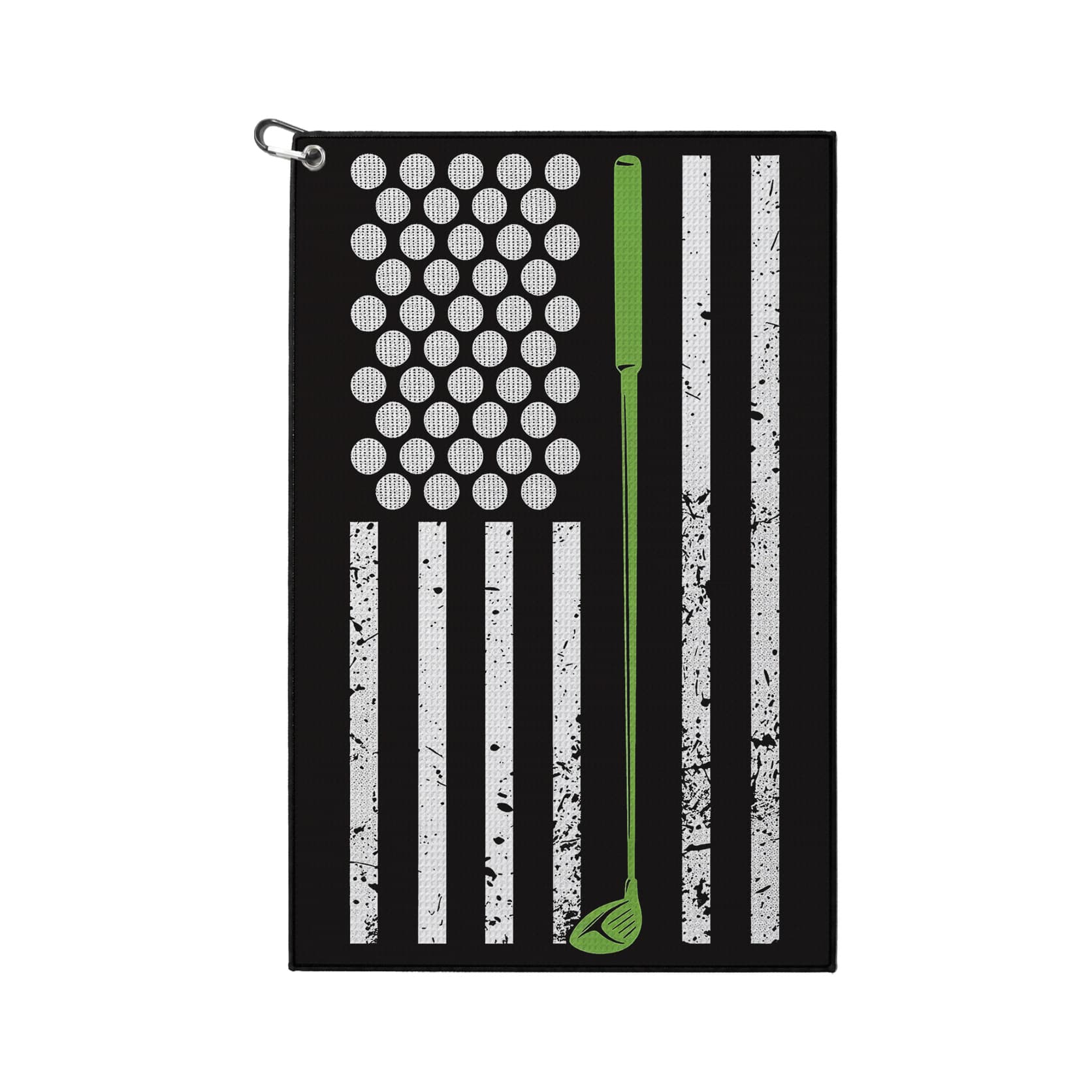 Microfiber Waffle Golf Towel Custom Sports Towel Carabiner Pineapple Pattern Golf Towel