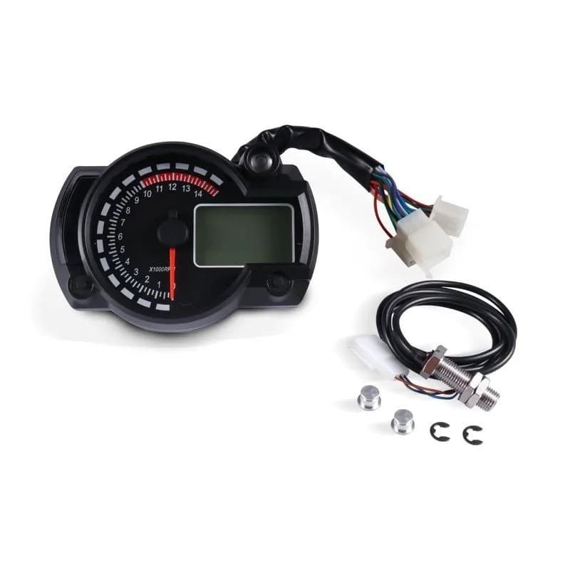 Universal Multicolor Adjustable Tachometer Speedometer Odometer Assembly for Modified Cross-Border Motorcycle LCD Instrument Cluster