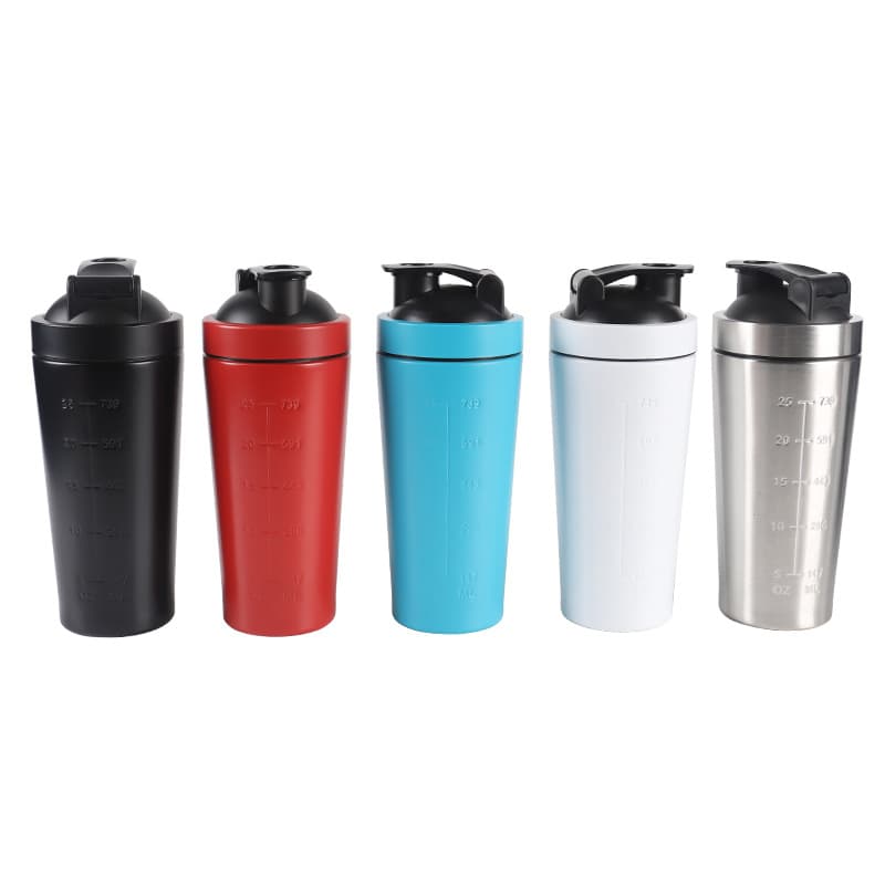 Export Single-Layer Shaker Cup for Fitness Protein Powder Shake Mixing Cup Large Capacity Stainless Steel Sports Water Bottle