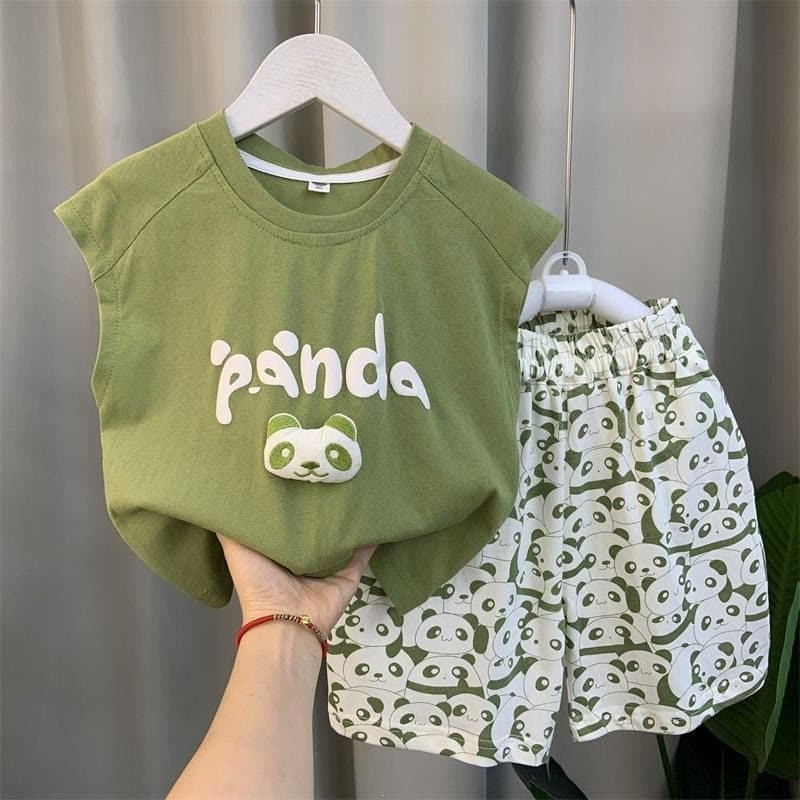 Korean Boys' Vest Set Thin Stylish Baby Summer Clothes Kids' Cool Sleeveless Summer Outfit with Shorts