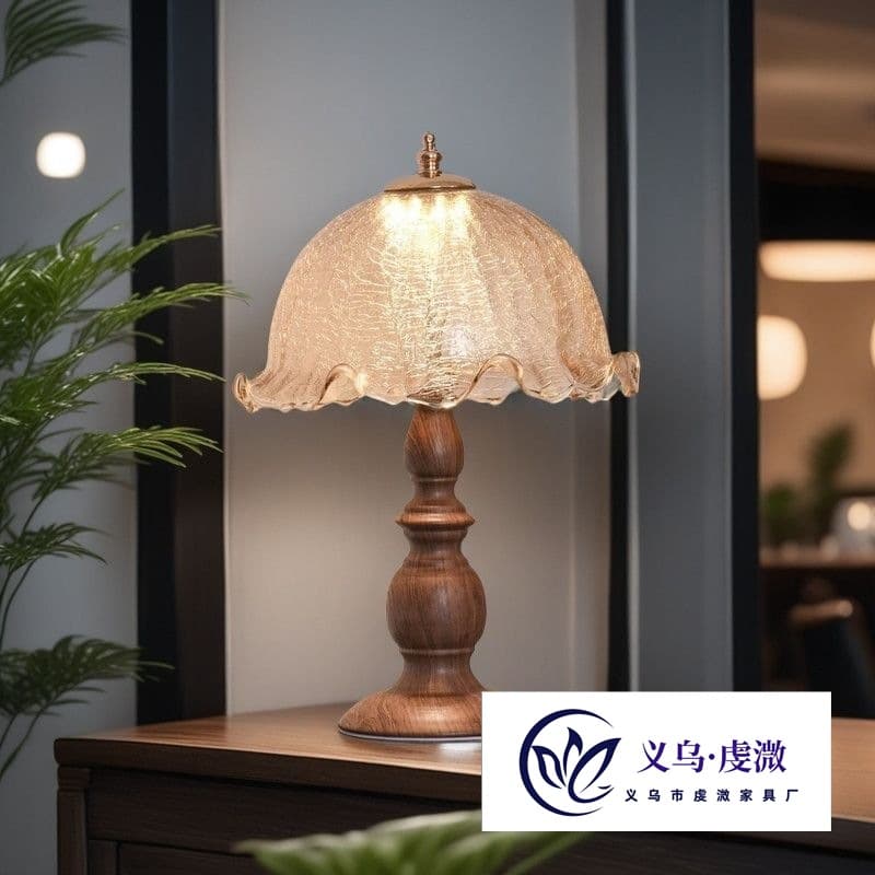 American and Chinese Retro Table Lamp, High-End LED Craft Adjustable Color Bedside Light for Bedroom, Living Room, Study, and Desktop